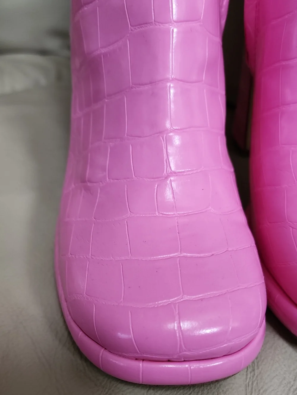 Circus by Sam Edelman Pink Croc-Embossed Over-the-Knee Boots Size 8.5 Preowned
